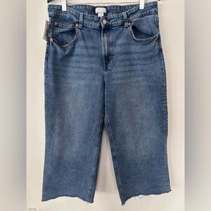 3 for $30 👖 H&M Frayed Hem Baggy Ankle Length Jeans | Sz 33 or 16 (J155N19)